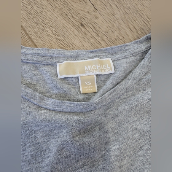 MICHAEL Michael Kors gray shirt with logo ribbon accents down sleeves - Picture 2 of 8